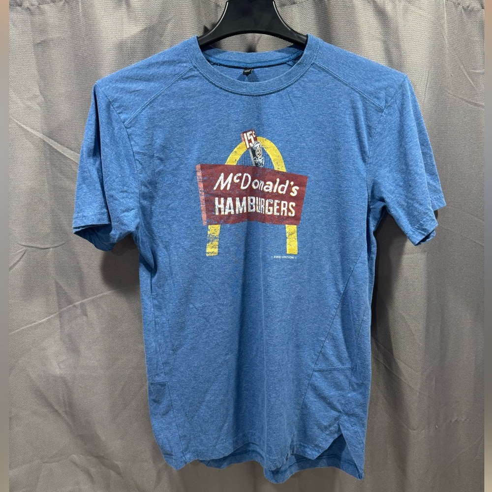 Unisex McDonald's Blue and Yellow Short Sleeve Tee